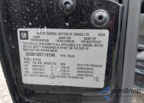 2007 Chevrolet Silverado 1500 Classic Lt1 from USA, damaged, VIN 2GCEK19Z071121245